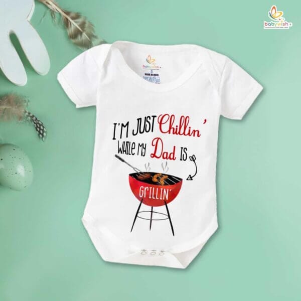 Fathers Day Special Baby Outfit Half Sleeve Unisex Multicolor Romper Onesies for Newborn baby - Image 2