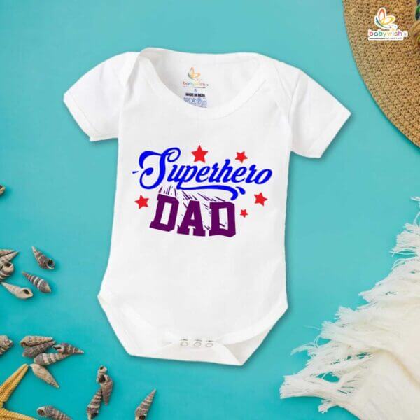 Fathers Day Special Baby Outfit Half Sleeve Unisex Multicolor Romper Onesies for Newborn baby - Image 2