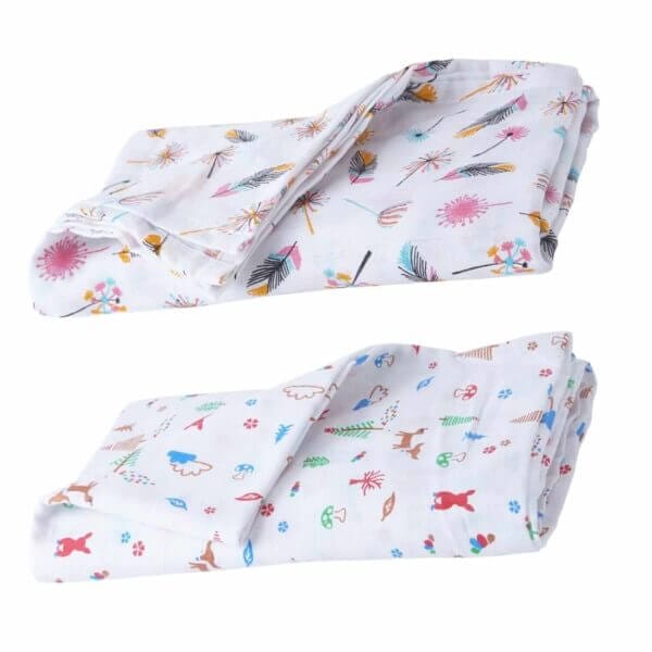 Muslin Swaddle Blankets 100% Organic for newborn Baby Multipurpose Infant Swaddle 112x112cm - Combo Pack of 2