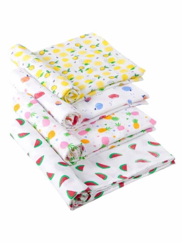 Muslin Swaddle Blankets 100% Organic for newborn Baby Multipurpose Infant Swaddle 112x112cm - Combo Pack of 4 - Image 2