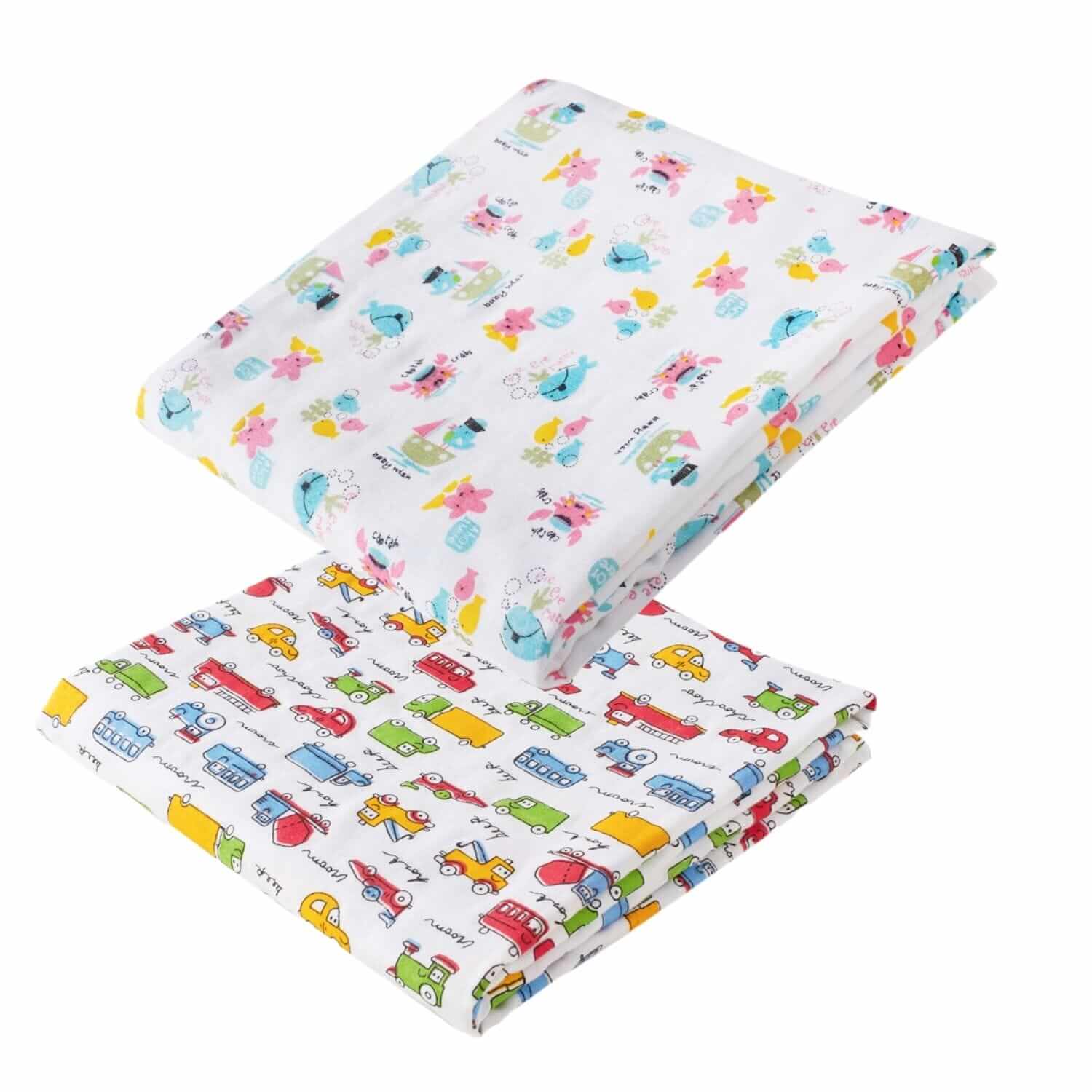 Muslin Swaddle Blankets 100% Organic for Newborn Baby – Soft Multipurpose Infant Swaddle 112x112cm, Breathable Cotton Wrap, Combo Pack of 2, Ideal for Sleeping, Nursing, and Travel