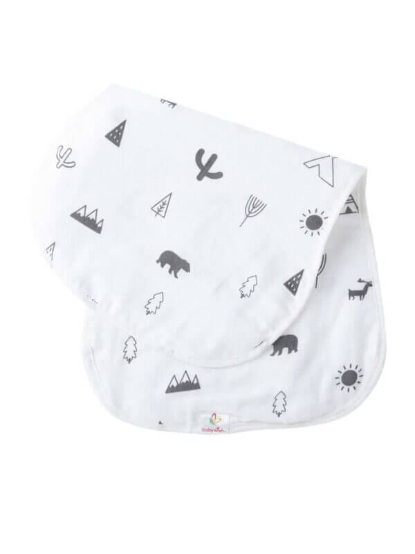 Organic Burp Cloths for Baby Boys and Girl Triple Layer Multipurpose Muslin Burp Gift set - BW Set of 3 - Image 5