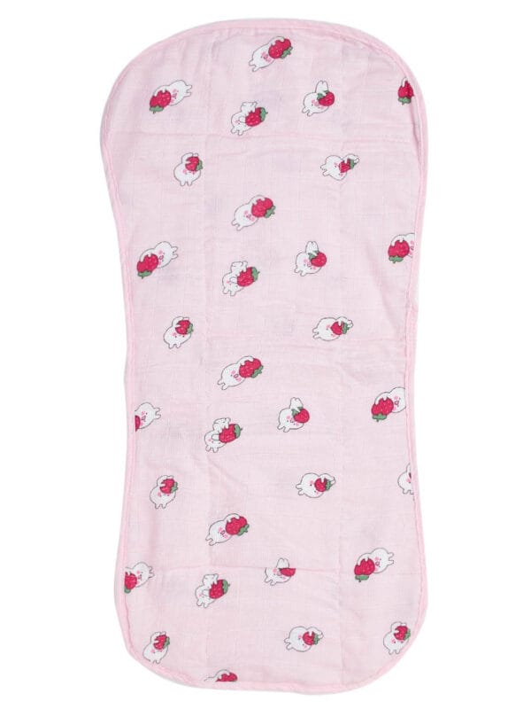 Pink muslin burp cloth for babies – soft and absorbent cotton feeding towel by Babywish