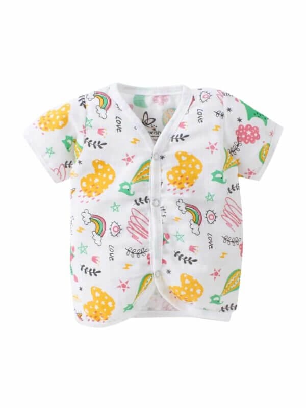 GOTS Certified Organic Muslin Jhabla for Newborn Babies Clothes Ultra Soft Unisex Summer Vest for Infants 3-Pack Gift Set - Image 5