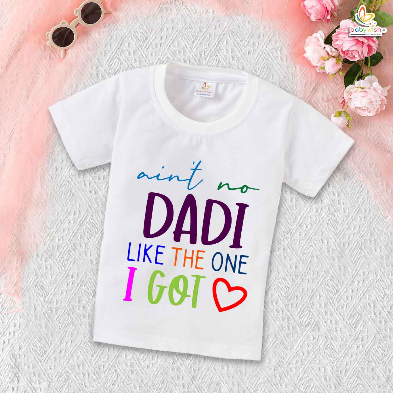My Dadu & Dadi Matching T-Shirts – "Dadi Like the One I Got" Funny Family T-Shirt – Cute Gift for Grandparents, Soft Cotton Tee for Dadi & Dadu – Babywish