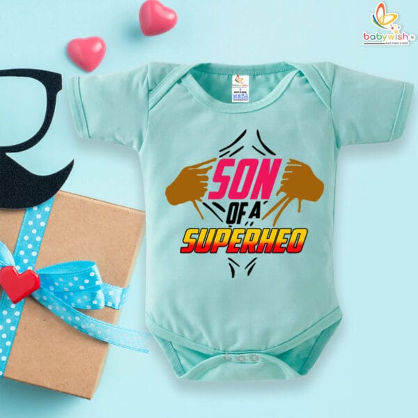 Superhero Baby Romper for Father's Day | Son of a Superhero - Image 2