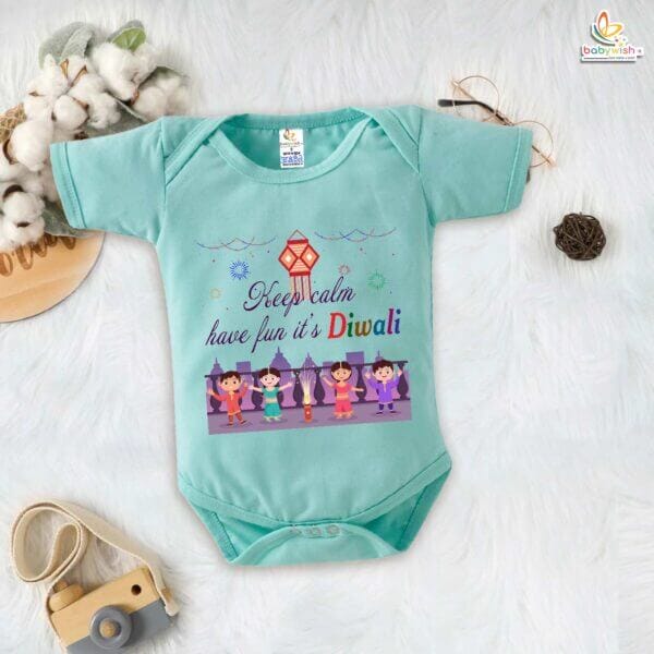 Babywish Baby Diwali Romper Bodysuit My First Diwali Have Fun It's Diwali - Image 4