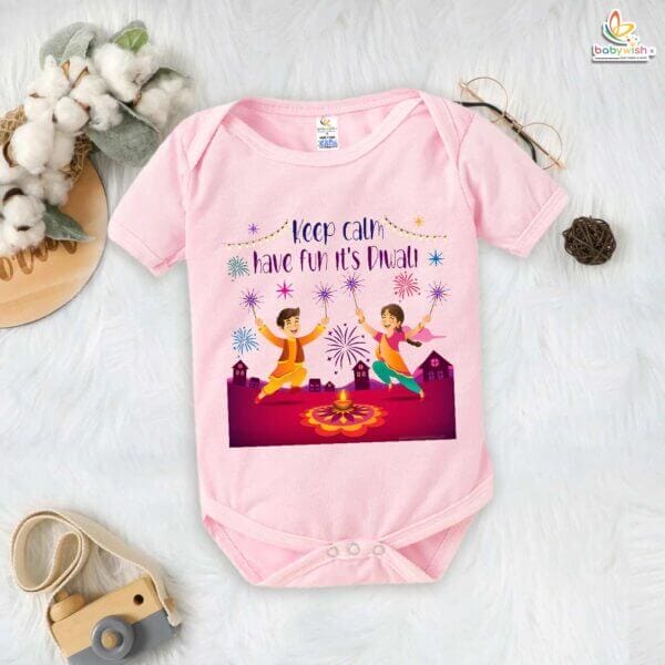 Babywish Baby Diwali Romper Bodysuit My First Diwali Diwali Marathi Quotes - Image 3