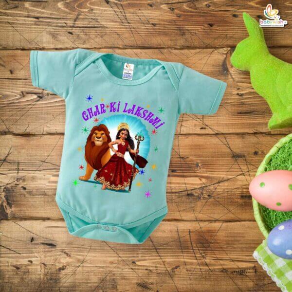 Babywish Baby Navratri Romper Bodysuit My First Dussehra Ghar Ki Laxshami - Image 4