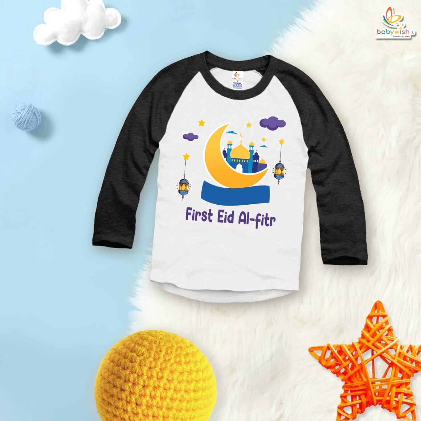 My First Eid Full Sleeve T-Shirt – “First Eid-Al-Adha” Print | Baby Boys & Girls Islamic Festival Shirt | Cute Eid-Al-Adha Outfit 2025 by Babywish