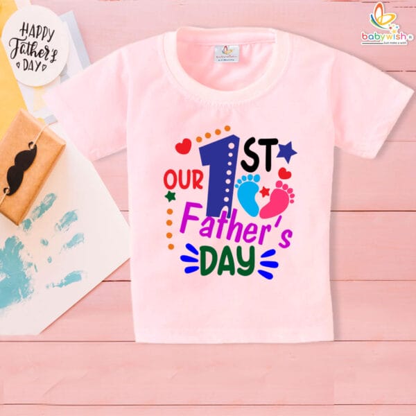 Our First Fathers Day Babywish T-shirt for baby - Image 3