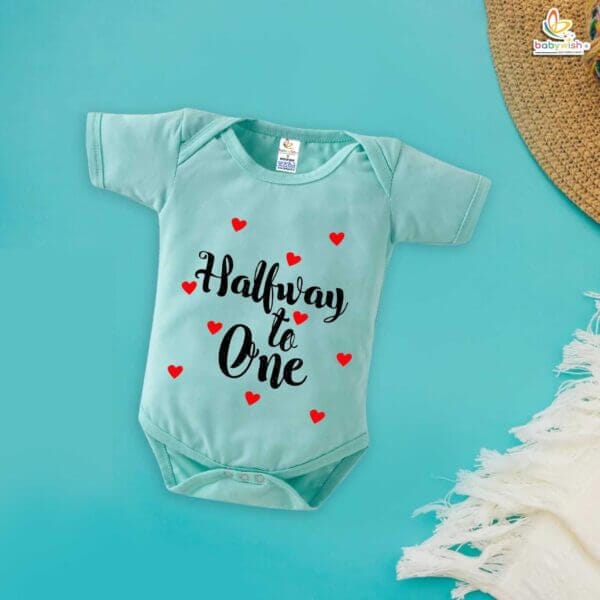 Baby My First Half Birthday Romper – Cute Baby Bodysuit for 6 Month Old | Halfway to One Outfit for Boys & Girls by Babywish - Image 2