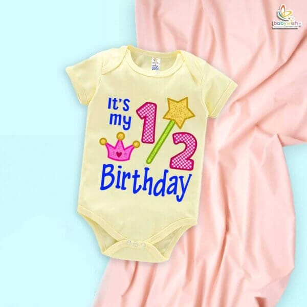 Babywish Half Birthday Romper Clothes My First Half Birthday Bodysuits It's My 1/2 Birthday - Image 2