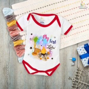 My First Lohri Romper | Happy Lohri Baby Bodysuit | Festive Outfit for Baby Boys & Girls – Babywish