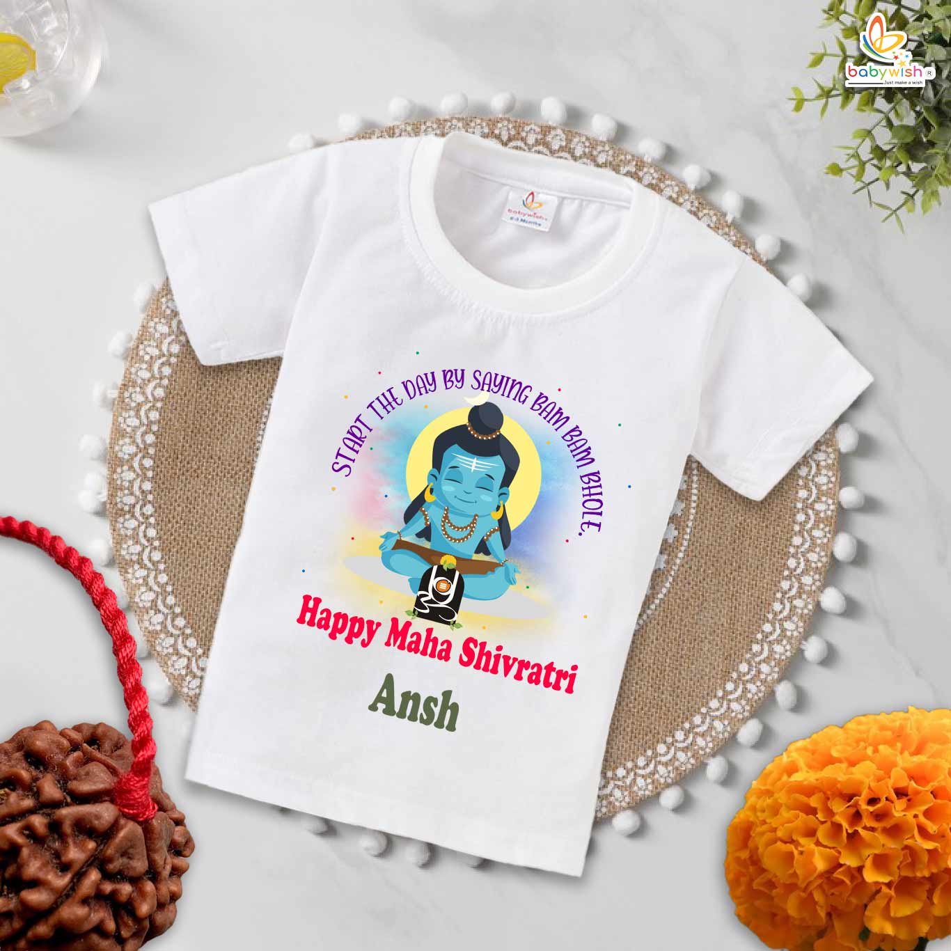 My First Mahashivratri T-shirt – "Start The Day By Saying Bam Bam Bhole" Baby Outfit – Babywish