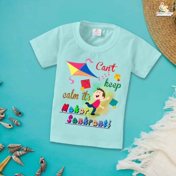 Can't Keep Calm on Sankranti My First Makar Sankranti Baby T-Shirt – Cute Newborn & Infant Festival Outfit | Makar Sankranti T-shirt for Baby Boys & Girls – Babywish - Image 2