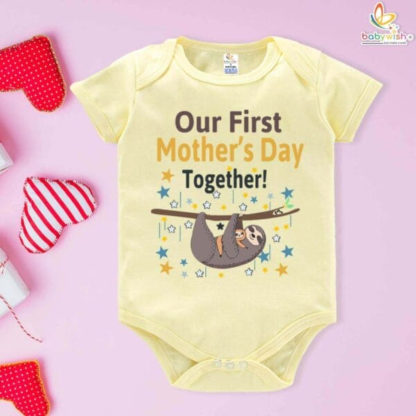 Our First Mothers Day Sloth Theme Babywish Romper/Onesies - Image 4