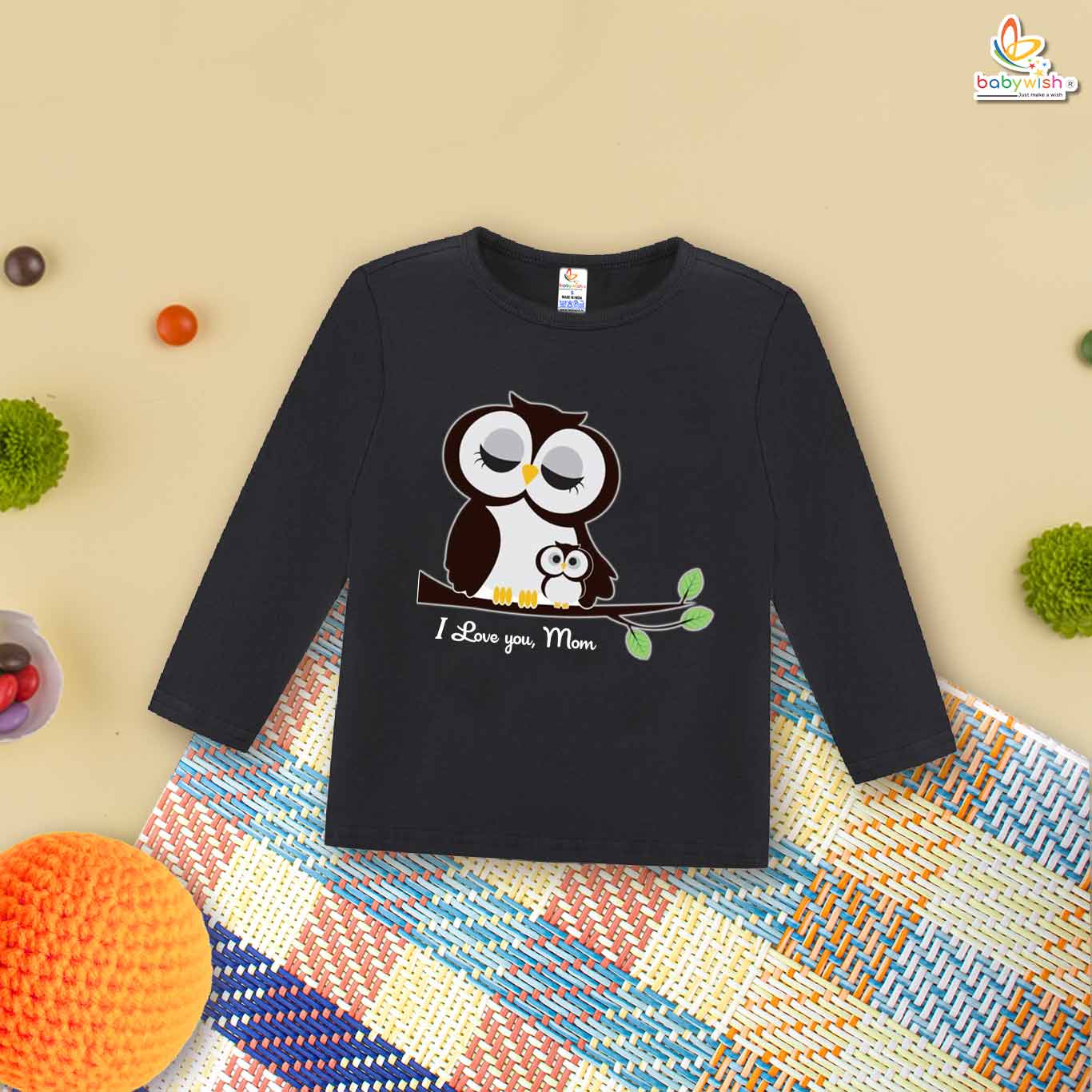 My First Mother’s Day Baby T-Shirt – Full Sleeve “I Love Mother” Outfit for Newborn Infant Girl or Boy – Cute Mother’s Day Gift Idea – Babywish