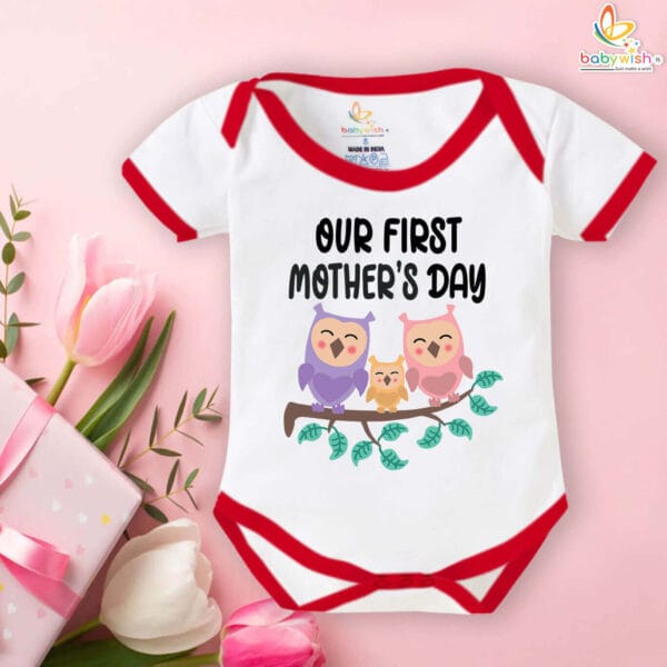 Our First Mothers Day Babywish Cute Owl Print Romper/Onesies - Image 5
