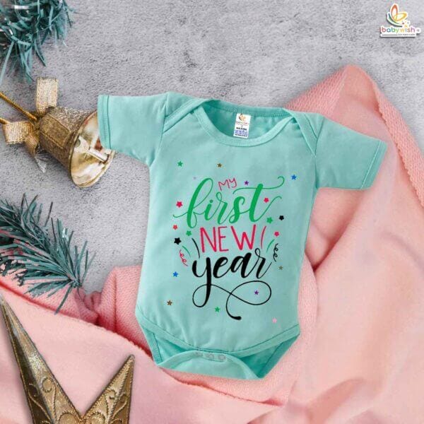 Babywish New Year Romper Clothes My First New Year Bodysuits My First New Year Quotes Printed - Image 2