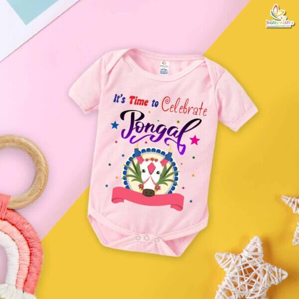 Babywish Pongal Romper – My First Pongal Bodysuit | Pongal Cow Print Design for Baby Boys & Girls – Babywish - Image 3