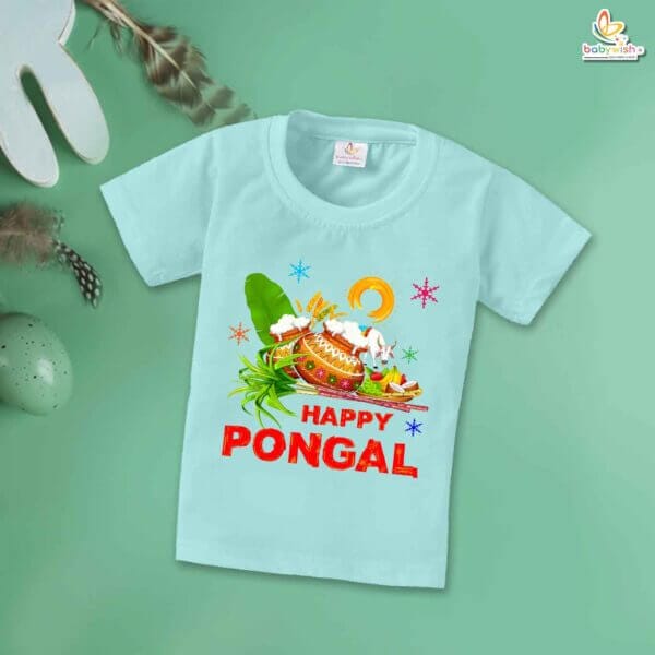 Happy Pongal Festivals My First Pongal T-shirt – Baby Pongal Outfit for Boys & Girls | Cute Newborn T-shirt for Pongal Celebrations – Babywish - Image 2