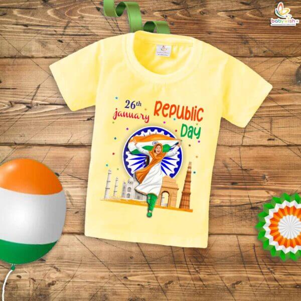 Babywish Republic Day T-shirt My First Republic Day T-shirt 26th January Republic Day Flag Girl - Image 4