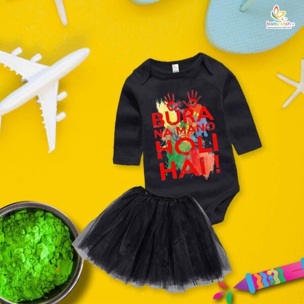 Newborn girls tutu skirt Full Sleeve romper Holi print onesies bodysuits for baby 0 to 12 months - Image 4