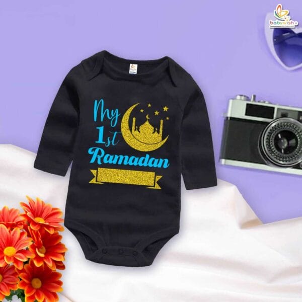 My 1st Ramadan Full Sleeve Baby Romper – Adorable Islamic Festival Bodysuit for Newborns & Infants – Babywish - Image 2