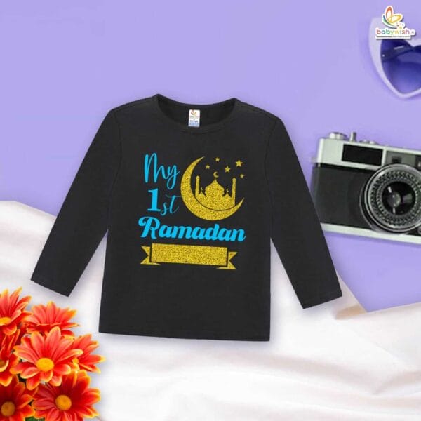 My First Ramadan Baby T-Shirt – Full Sleeve "My 1st Ramadan" Outfit for Boys & Girls | Islamic Festival Wear 2025 by Babywish - Image 2