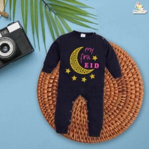 My First Eid Baby Romper – Full Body Bodysuit for Newborns & Infants – Eid Outfit 2025 – Babywish