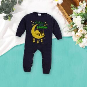 My First Ramadan Baby Romper – Full Body Eid Bodysuit for Newborns & Infants – Babywish