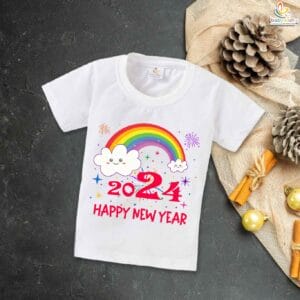 Babywish New Year T-shirt My First New Year T-shirt Happy New Year 2024 Rainbow Print