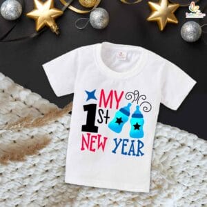 Babywish New Year T-shirt My First New Year T-shirt My 1st New Year Star print