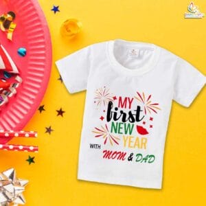 Babywish New Year T-shirt My First New Year T-shirt My First New Year with Mom & Dad