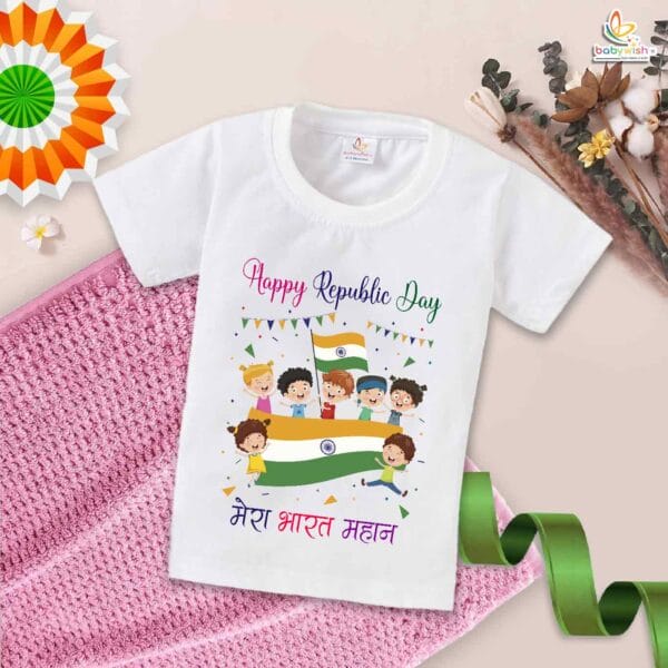 Babywish Republic Day T-shirt My First Republic Day T-shirt Happy Republic Day Mera Bharat Mahan