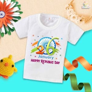 Babywish Republic Day T-shirt My First Republic Day T-shirt 26 January Happy Republic Day Ashok Chakra