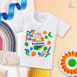 My First Republic Day T-Shirt | My First Republic Day Kid Print Tee | 26th January India Republic Day Outfit for Kids | Babywish