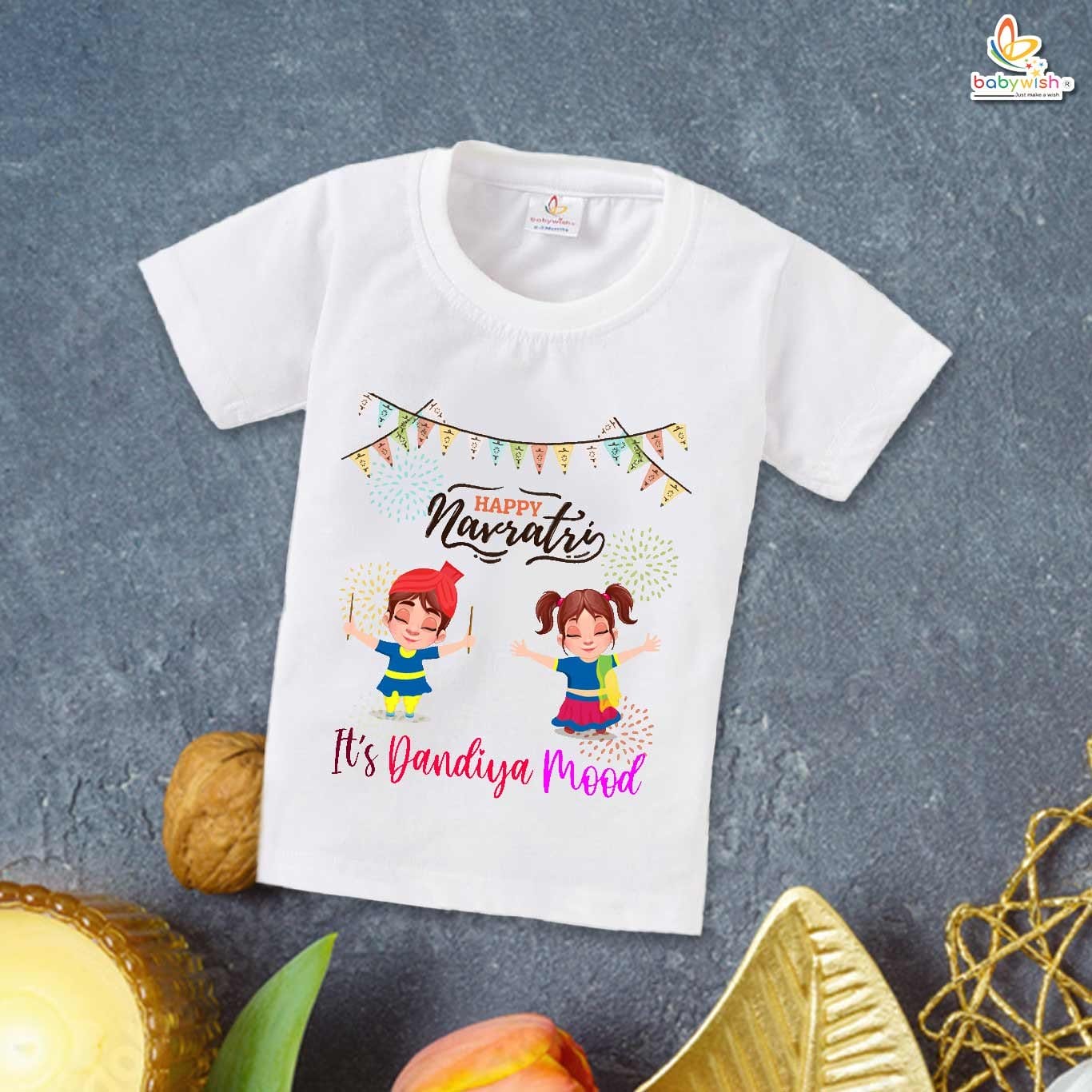Babywish Baby Navratri T-shirt My First Dussehra It's Dandiya Mood
