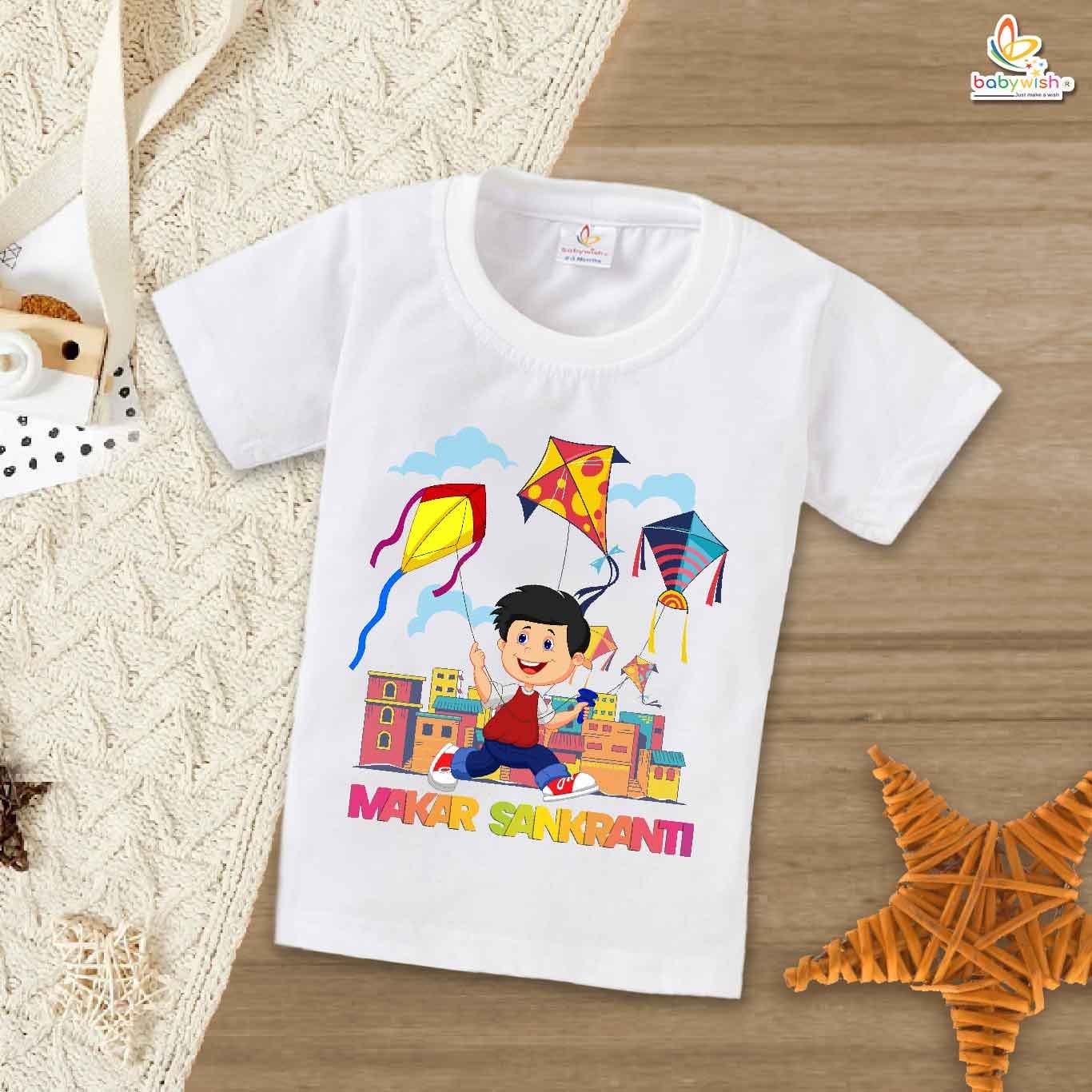 Babywish Makar Sankranti T-shirt My First Makar Sankranti T-shirt Makar Sankranti boy Flying Kite