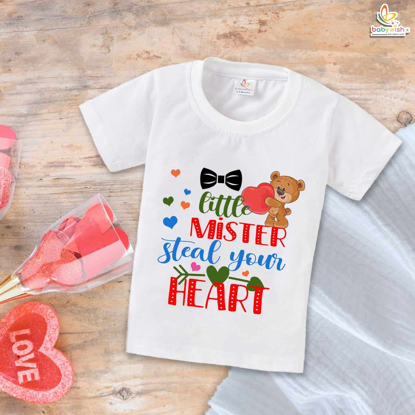Babywish Valentine Day T-shirt My First Valentine Day T-shirt Little Mister Steal Your Heart