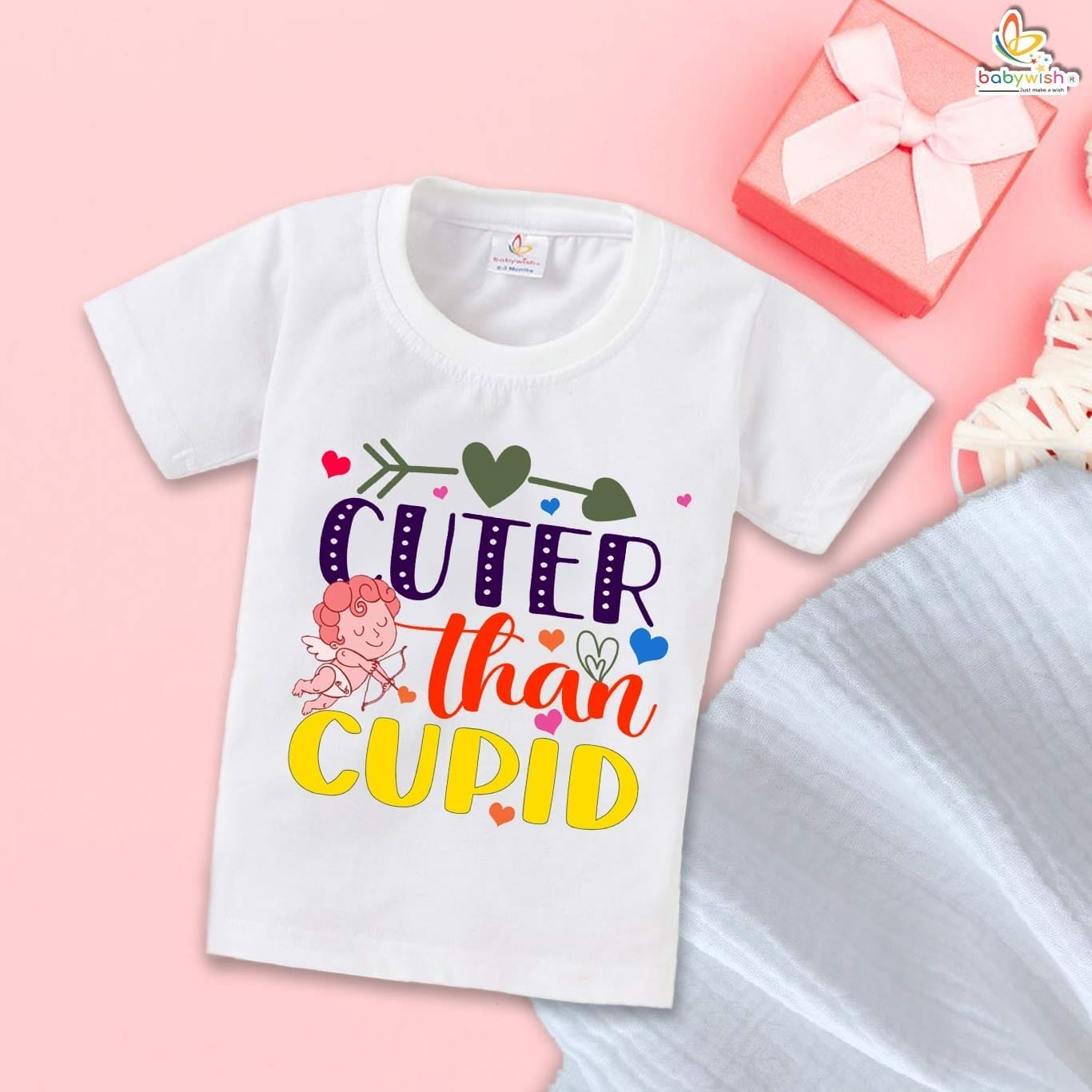 Babywish Valentine Day T-shirt My First Valentine Day T-shirt Cuter Than Cupid