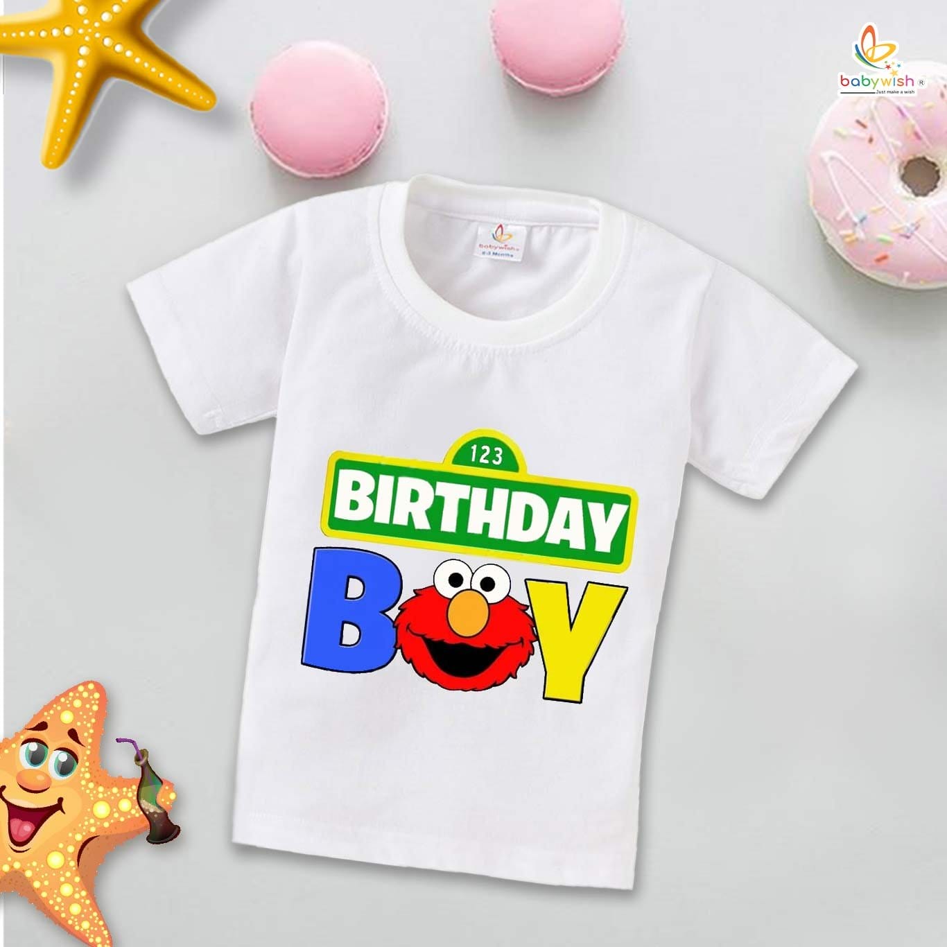 Babywish Birthday Boy T-shirt My First Birthday T-shirt Birthday Boy 123