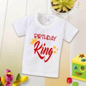 Little King Birthday Boy T-Shirt – My First Birthday Shirt for Baby Boys | Royal 1st Birthday Outfit with Crown Theme by Babywish
