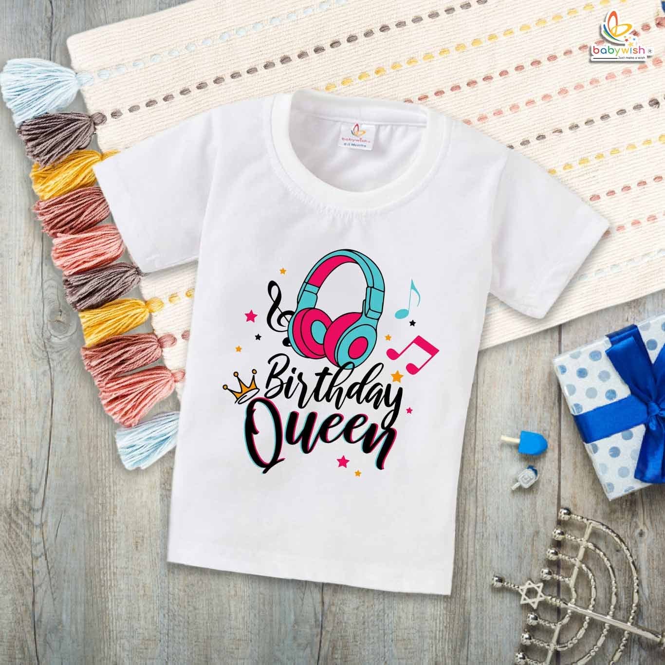 Babywish Family Birthday T-shirt My Family Birthday T-shirt Birthday Queen Headphone