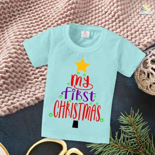 Babywish Christmas T-shirt My First Christmas T-shirt My 1st Christmas Multicolor Star print - Image 2