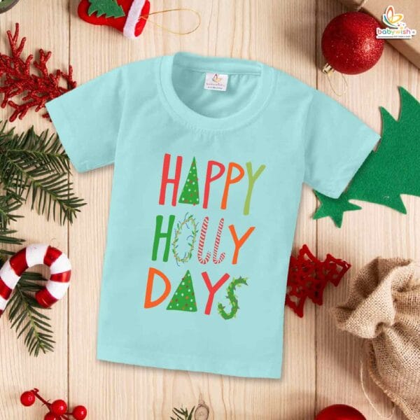Babywish Christmas T-shirt My First Christmas T-shirt Happy Holly Days on Christmas - Image 2