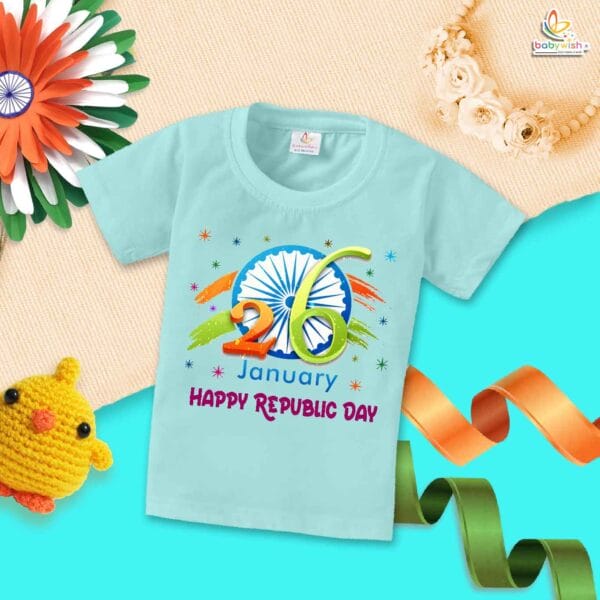 Babywish Republic Day T-shirt My First Republic Day T-shirt 26 January Happy Republic Day Ashok Chakra - Image 2