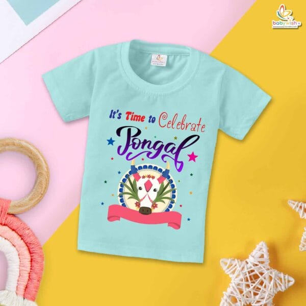 Pongal Cow Print My First Pongal T-shirt – Cute Newborn & Infant T-shirt for Pongal Celebration | Baby Pongal Outfit for Boys & Girls – Babywish - Image 2