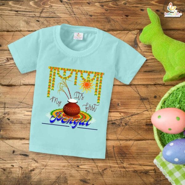 My 1st Pongal My First Pongal T-shirt – Cute Baby Outfit for Newborns & Infants | Perfect for Pongal Festivals | Babywish - Image 2